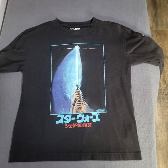 GAP Teen x STAR WARS SZ 10 Moonless Night LS Graphic T Shirt Return of the Jedi - Picture 3 of 9
